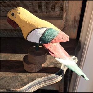 Vintage wooden bird carving